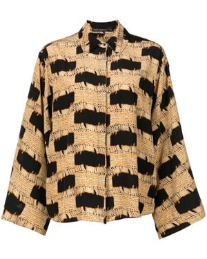 Lenny Niemeyer トロンプルイユプリント シルクシャツ - メタリック