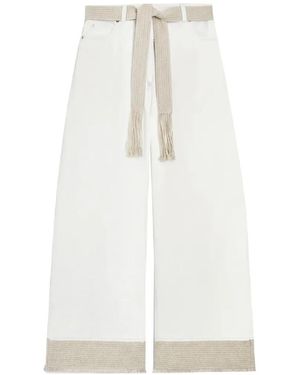 Agnona Pocket Belted Pants - White