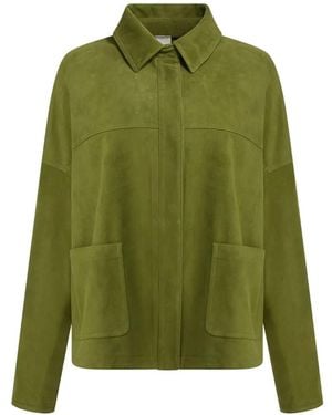 FURLING BY GIANI Suede Patch-Pocket Jacket - Green