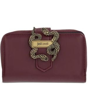 Just Cavalli Iconic Snakes Faux-Leather Wallet - Purple