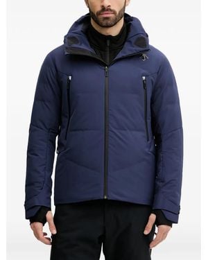 Descente Chaqueta De Esquí Con Capucha Y Cremallera - Azul