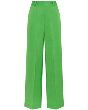 Maliparmi Pantalon En Lin Intemporel À Taille Élastiquée - Green