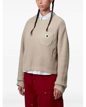 Carhartt Pull Côtelé À Patch Logo - Rouge