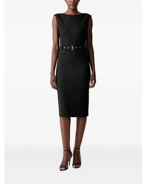 Pinko Midi Sheath Dress With Belt - Black