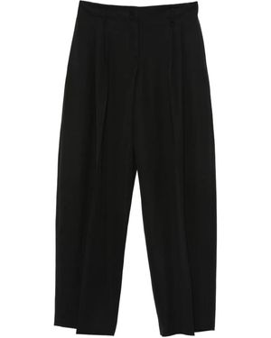 McQueen Cotton Tapered Trousers - Black