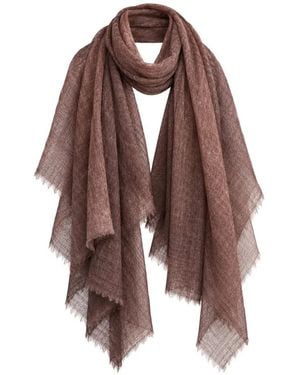 Oats & Rice Hana Fringed Cashmere Scarf - Brown