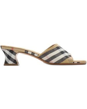 Burberry 45Mm Sloane Heeled Sandals - Metallic