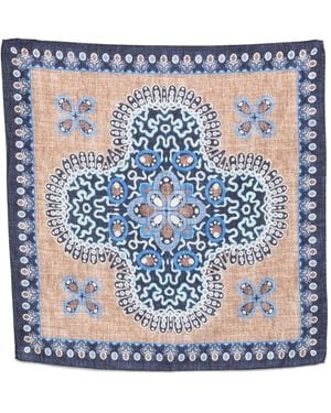 Dell'Oglio Tokio Geometric-Print Scarf - Blue