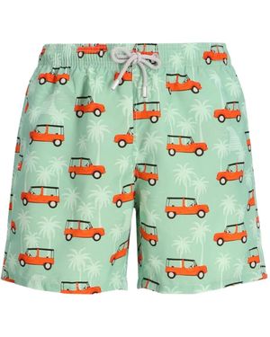 MC2 Saint Barth Graphic-Print Swim Shorts - Green