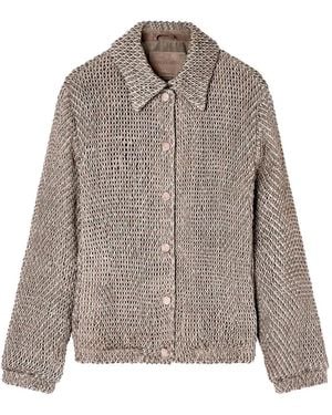 Giorgio Armani Button-Up Suede Jacket - Brown