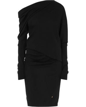 Moschino Asymmetric Neck Mini Dress - Black