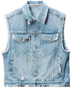 Alexander Wang Distressed Oversized Vest With Hardware - Blue