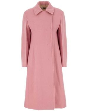 Jil Sander Concealed-Fastening Wool Coat - Pink