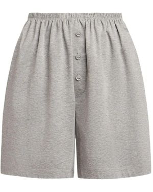 12 STOREEZ Cotton Button Shorts - Grey
