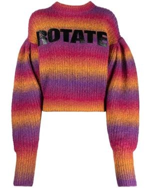 ROTATE BIRGER CHRISTENSEN Bold Logo Inlay Crewneck Sweater - Rot