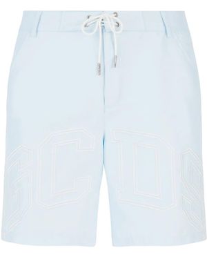 Gcds Logo-Print Swim Shorts - Blue