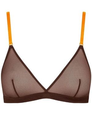 Maison Close Corps À Corps Mesh Triangle Bra - Brown