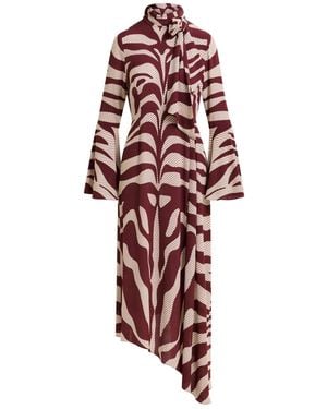 Essentiel Antwerp Zebra-Print Midi Dress - Red