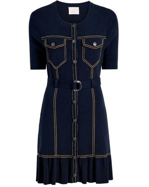 Cinq À Sept Robe Courte À Détails Boutonnés - Bleu