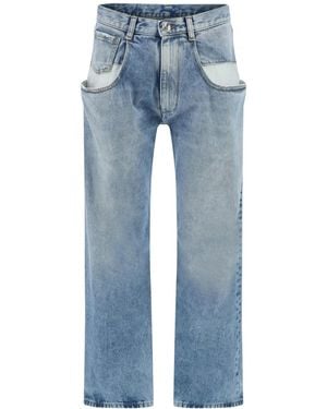 Maison Margiela Gerade Geschnittene Jeans Mit Kontrastierenden Taschen - Blau