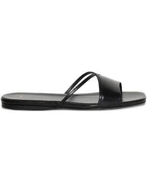 Jude Fiji Cross-Strap Flat Sandals - Black