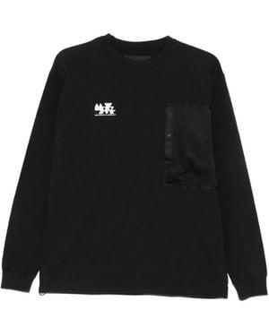 Neighborhood Logo-Print Sweatshirt - Black