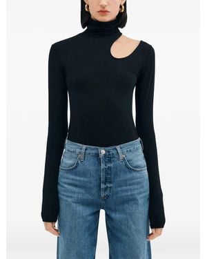 MARCELLA Allegra Turtle-Neck Cut-Out Top - Blue