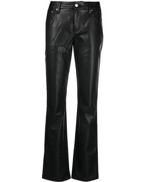 MISBHV Faux-Leather Straight-Leg Trousers - Black