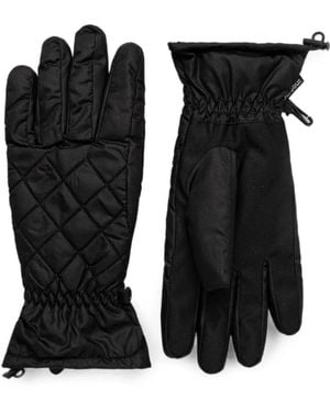 Barbour Guantes Acolchados Con Cordón - Negro