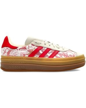 adidas Floral-Print Platform Trainers - Red