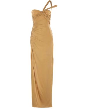 Tom Ford Draped Midi Dress - Metallic