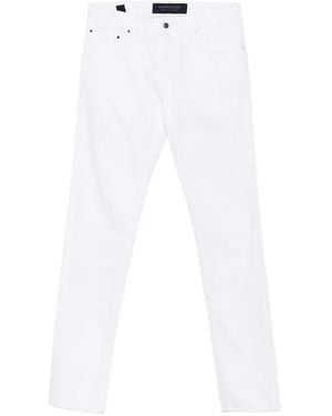 Hand Picked Ravello Jeans Mit Logo-Patch - Weiß