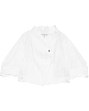 Shiatzy Chen Jacquard Cropped Top - White