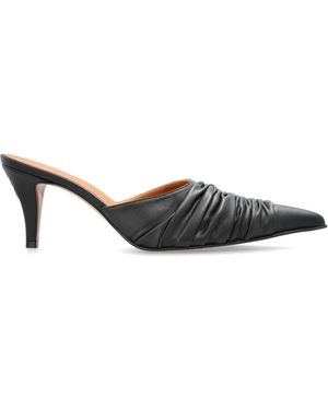 McQueen Mules A Punta 70Mm - Nero