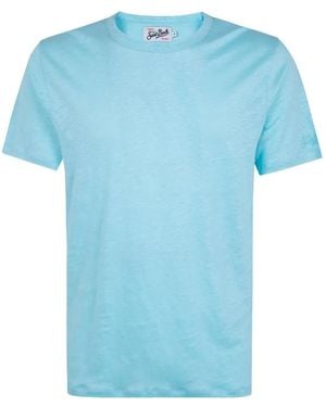 MC2 Saint Barth Linen Roundneck Jumper - Blue