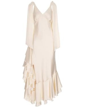 V:PM ATELIER Acosta Ruffled Maxi Dress - White