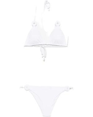 Fisico Triangle-Cup Bikini - White
