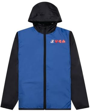 COMME DES GARÇONS PLAY X K-Way Heart-Patch Zipped Windbreaker Jacket - Blue