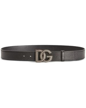 Dolce & Gabbana Ceinture À Boucle Logo - Blanc
