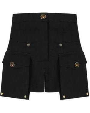 Elisabetta Franchi Button-Detail Shorts - Black