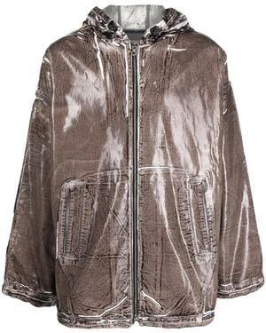 DIESEL Coated Denim Jacket - Brown