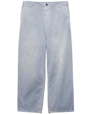 Prada Logo-Patch Chino Trousers - Blue