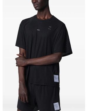 Satisfy Perforiertes Space-O T-Shirt - Schwarz