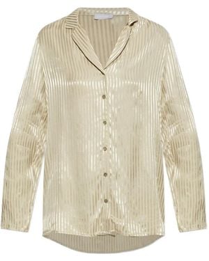 Hanro Top A Rayas Con Botones - Blanco