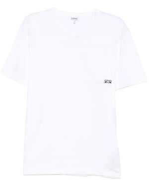 Loewe Anagram-Embroidered Pocket T-Shirt - White