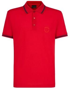 Billionaire Crest-Embroidered Striped-Trim Polo Shirt