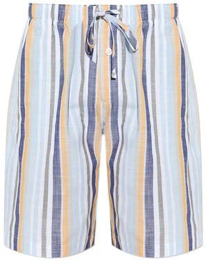 Hanro Bermuda A Righe Con Coulisse - Blu