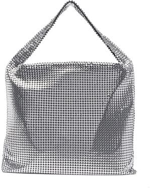 Rabanne Pixel Metallic Tote Bag - Blue