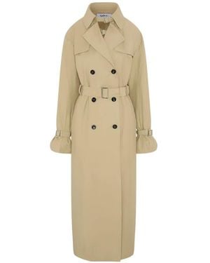 SRVC Studio Seren Double-Breasted Trench Coat - White