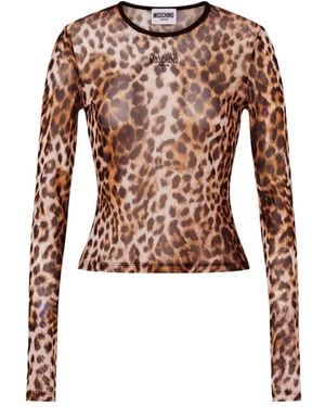 Moschino T-Shirt À Imprimé Léopard - Marron